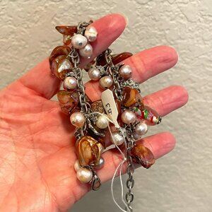 New Pearl and Shell Charm Bracelet